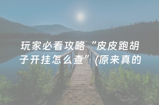 玩家必看攻略“皮皮跑胡子开挂怎么查”(原来真的有挂)-抖音