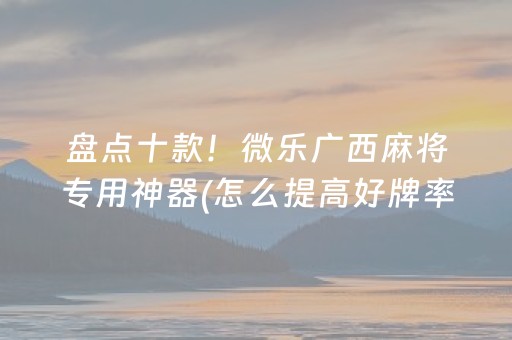 分享辅助“微信微乐麻将挂件神器（专用辅牌神器免安装）