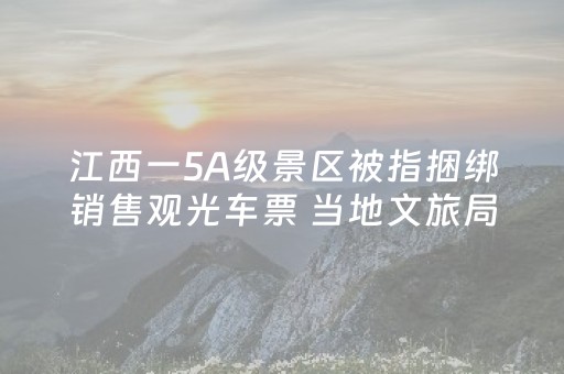 江西一5A级景区被指捆绑销售观光车票 当地文旅局介入调查