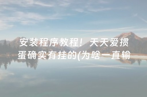安装程序教程！天天爱掼蛋确实有挂的(为啥一直输)