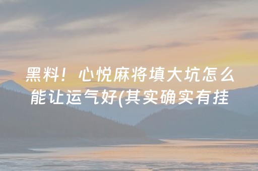 黑料！心悦麻将填大坑怎么能让运气好(其实确实有挂)
