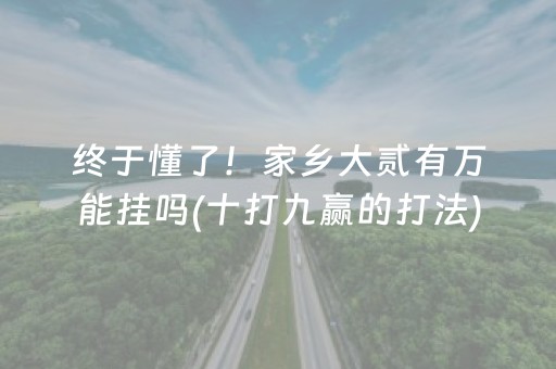 终于懂了！家乡大贰有万能挂吗(十打九赢的打法)