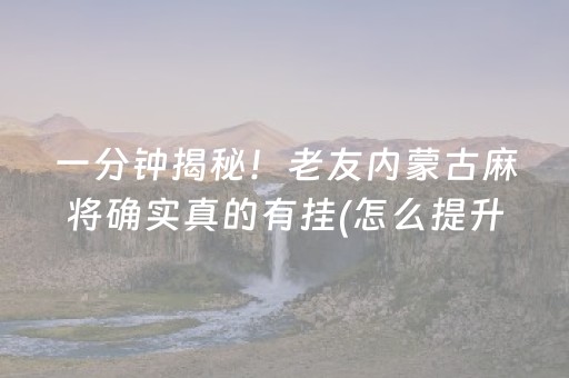 一分钟揭秘！老友内蒙古麻将确实真的有挂(怎么提升胜率)