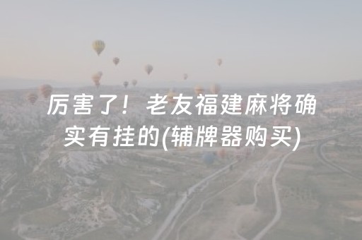 厉害了！老友福建麻将确实有挂的(辅牌器购买)