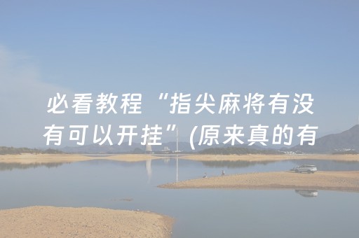 必看教程“指尖麻将有没有可以开挂”(原来真的有挂)-抖音