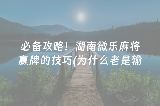 玩家必备教程“微乐海南麻将真的有挂吗（专用辅牌神器免安装）