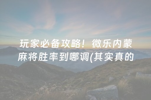 玩家必看科普“雀神广东麻将挂的骗局”（免费辅助)