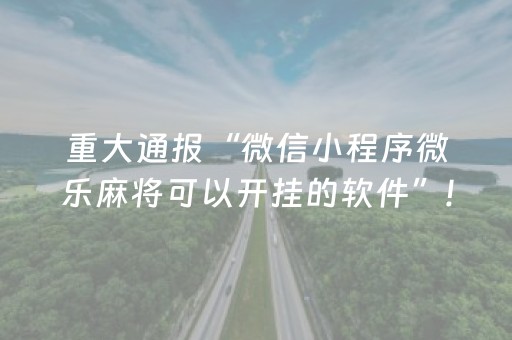 重大通报“微信小程序微乐麻将可以开挂的软件”!(确实是有挂)-抖音
