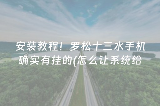 安装教程！罗松十三水手机确实有挂的(怎么让系统给你发好牌)