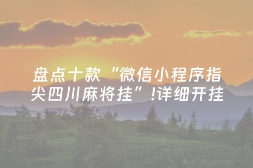 盘点十款“微信小程序指尖四川麻将挂”!详细开挂教程-抖音