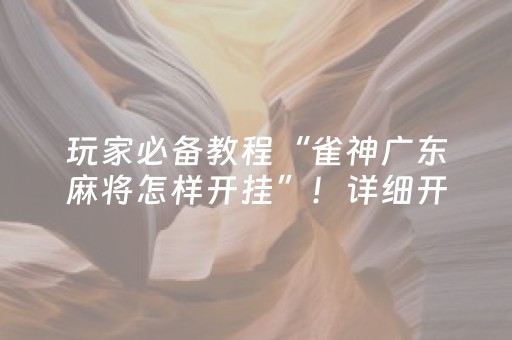 玩家必备教程“雀神广东麻将怎样开挂”！详细开挂教程（确实真的有挂)-抖音