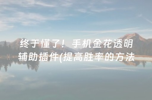 终于懂了！手机金花透明辅助插件(提高胜率的方法)