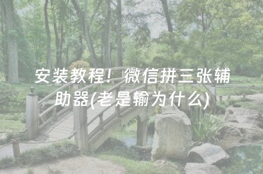 安装教程！微信拼三张辅助器(老是输为什么)