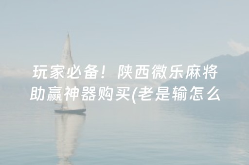玩家必备！陕西微乐麻将助赢神器购买(老是输怎么办)