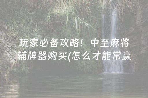 玩家必备攻略！中至麻将辅牌器购买(怎么才能常赢)