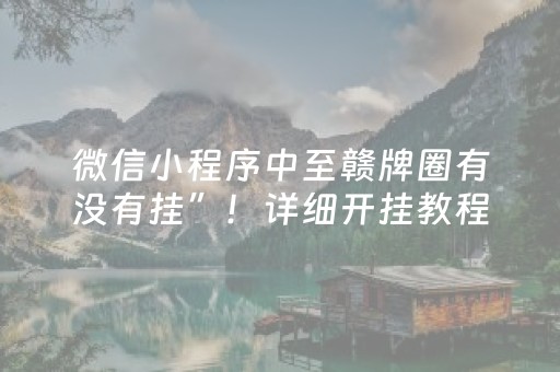 微信小程序中至赣牌圈有没有挂”！详细开挂教程（确实真的有挂)-抖音