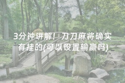 3分钟讲解！刀刀麻将确实有挂的(可以设置输赢吗)
