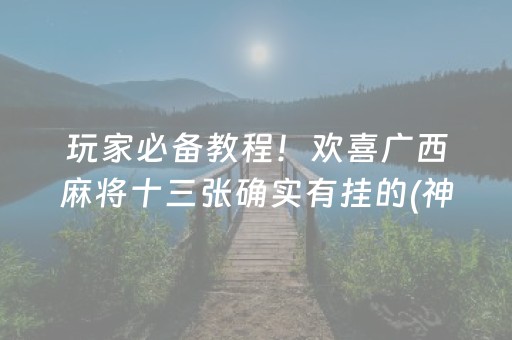 教程辅助“微乐甘肃麻将怎么可以胡牌几率高”（详细透视教程）-哔哩哔哩