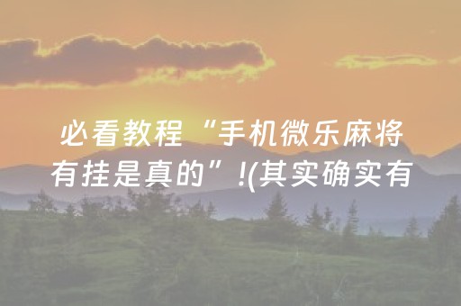 必看教程“手机微乐麻将有挂是真的”!(其实确实有挂)-抖音