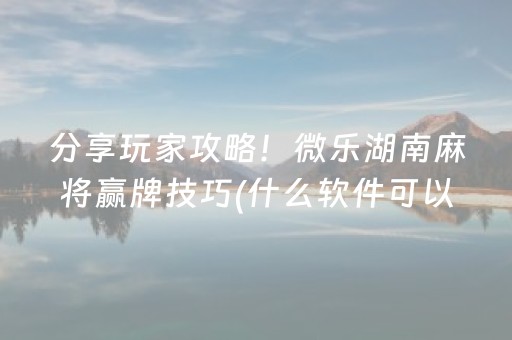 分享玩家攻略！微乐湖南麻将赢牌技巧(什么软件可以赢)