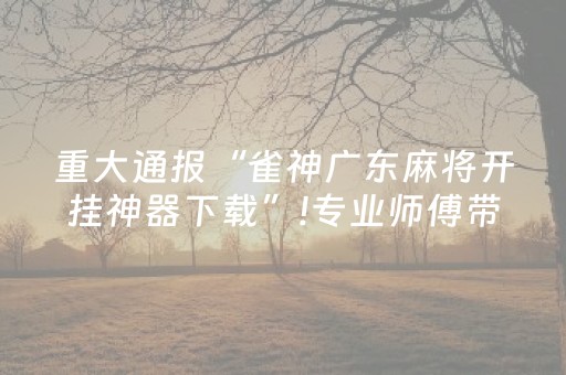 重大通报“雀神广东麻将开挂神器下载”!专业师傅带你一起了解（详细教程）-抖音