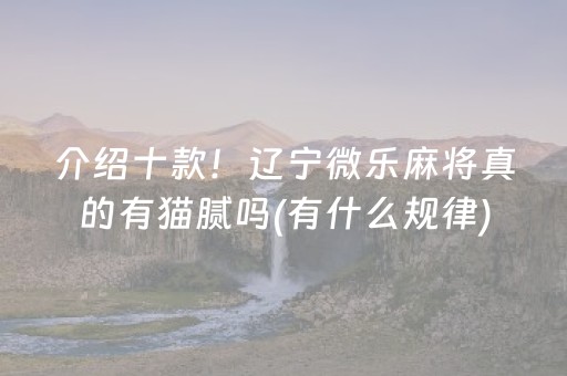 介绍十款！辽宁微乐麻将真的有猫腻吗(有什么规律)