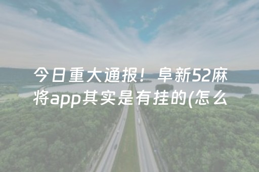 今日重大通报！阜新52麻将app其实是有挂的(怎么设置能有好牌)