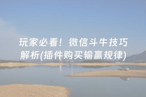玩家必看！微信斗牛技巧解析(插件购买输赢规律)