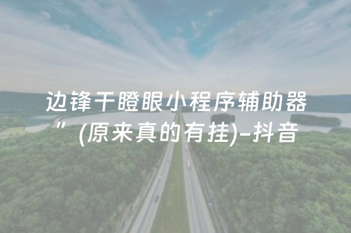 边锋干瞪眼小程序辅助器”(原来真的有挂)-抖音