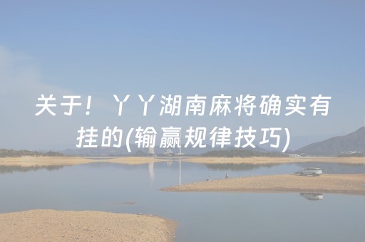 关于！丫丫湖南麻将确实有挂的(输赢规律技巧)