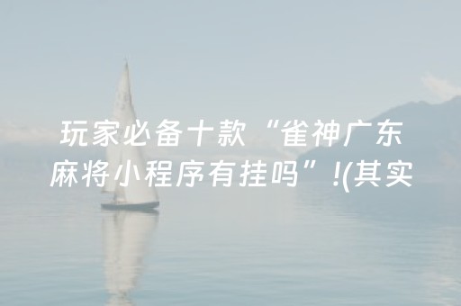 玩家必备十款“雀神广东麻将小程序有挂吗”!(其实确实有挂)-抖音