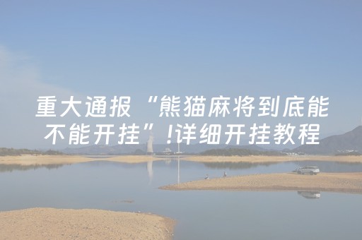 重大通报“熊猫麻将到底能不能开挂”!详细开挂教程-抖音