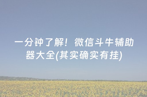 一分钟了解！微信斗牛辅助器大全(其实确实有挂)