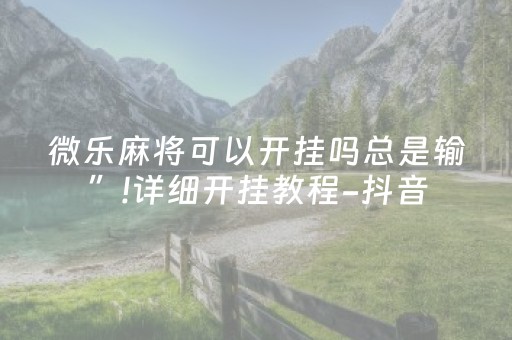 3分钟学会“微乐麻将神器通用版（专用辅牌神器免安装）