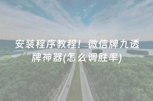 安装程序教程！微信牌九透牌神器(怎么调胜率)