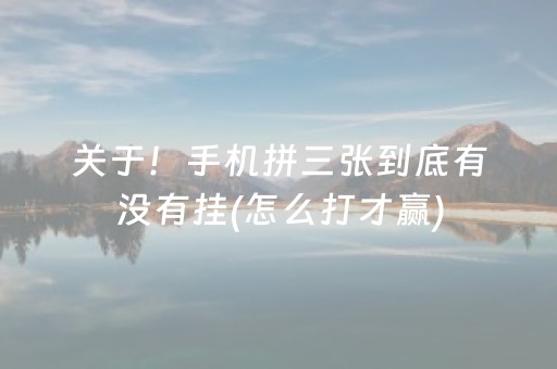 关于！手机拼三张到底有没有挂(怎么打才赢)