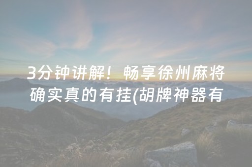 3分钟讲解！畅享徐州麻将确实真的有挂(胡牌神器有猫腻吗)