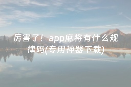 必看教程“微乐麻将做弊器软件是真的吗（专用辅牌神器免安装）