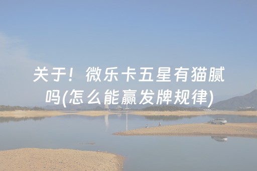 关于！微乐卡五星有猫腻吗(怎么能赢发牌规律)