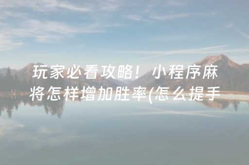 必看教程“小程序跑得快技巧必胜绝技”（详细透视教程）-哔哩哔哩