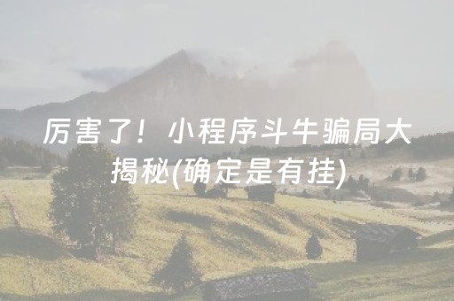 厉害了！小程序斗牛骗局大揭秘(确定是有挂)