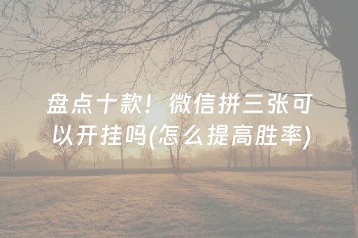 盘点十款！微信拼三张可以开挂吗(怎么提高胜率)