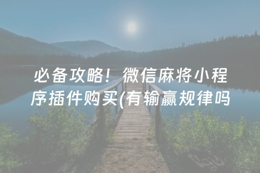 必备攻略！微信麻将小程序插件购买(有输赢规律吗)