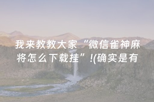 我来教教大家“微信雀神麻将怎么下载挂”!(确实是有挂)-抖音
