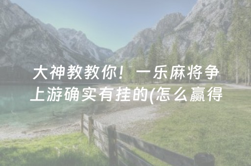 大神教教你！一乐麻将争上游确实有挂的(怎么赢得多)