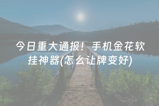 今日重大通报！手机金花软挂神器(怎么让牌变好)
