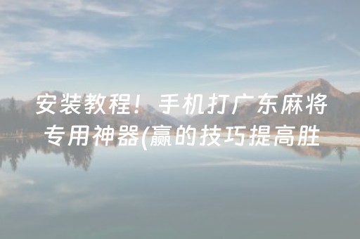 安装教程！手机打广东麻将专用神器(赢的技巧提高胜率)