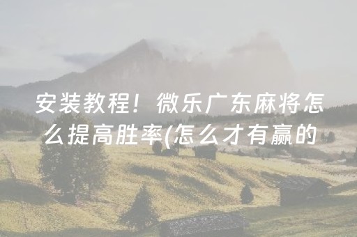 实测教程“微乐小程序赢牌技巧（专用辅牌神器免安装）
