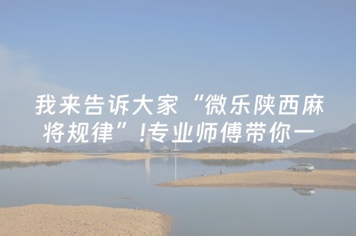 我来告诉大家“微乐陕西麻将规律”!专业师傅带你一起了解（详细教程）-抖音
