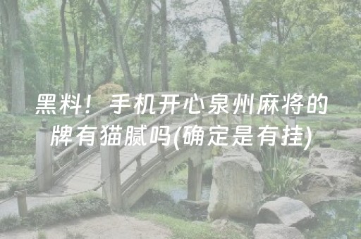 黑料！手机开心泉州麻将的牌有猫腻吗(确定是有挂)